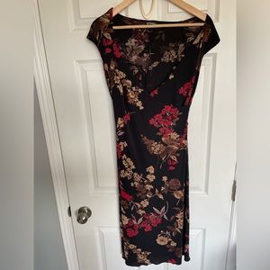 Vintage Le Chateau black floral dress